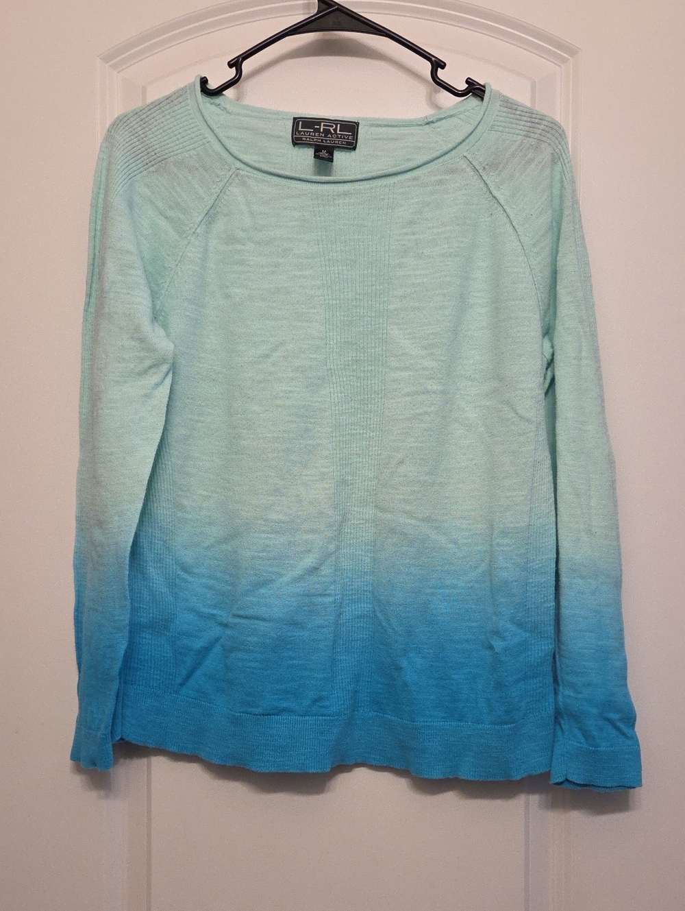 Lauren Ralph Lauren Mint to Turquoise Ombre Crewneck Sweater